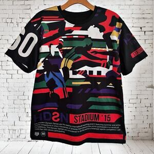 Hudson Outerwear Black Graphic T Shirt 2015 Run This Town Sz M Mens Stadium 15